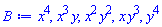 x^4, x^3*y, x^2*y^2, x*y^3, y^4