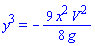 y^3 = -(9/8)*x^2*V^2/g