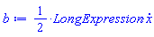 Typesetting:-mcomplete(Typesetting:-mrow(Typesetting:-mfrac(Typesetting:-mn("1"), Typesetting:-mn("2")), Typesetting:-mo("&sdot;"), Typesetting:-mi("LongExpression"), Typesetting:-mo("&sdot;"), Typesetting:-mover(Typesetting:-mi("x", fontstyle = "normal", Typesetting:-msemantics = "function"), Typesetting:-mo("&period;", bold = "true"), accent = "true")), Typesetting:-_Hold([`%*`(1/2, LongExpression, diff(x(t), t))]))