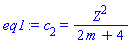 c[2] = Z^2/(2*m+4)