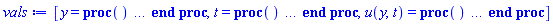 [y = proc () option `Copyright (c) 2000 by Waterloo Maple Inc. All rights reserved.`; evalf(args[1]) end proc, t = proc () option `Copyright (c) 2000 by Waterloo Maple Inc. All rights reserved.`; evalf(args[2]) end proc, u(y, t) = proc () local tv, xv, solnproc, stype, ndsol, vals; option `Copyright (c) 2001 by Waterloo Maple Inc. All rights reserved.`; Digits := trunc(evalhf(Digits)); solnproc := proc (tv, xv) local INFO, errest, nd, dvars, dary, daryt, daryx, vals, msg, i, j; option `Copyright (c) 2001 by Waterloo Maple Inc. All rights reserved.`; table( [( "soln_procedures" ) = array( 1 .. 1, [( 1 ) = (36893628102042003692)  ] ) ] ) INFO := table( [( "minspcpoints" ) = 4, ( "spacepts" ) = 101, ( "solmat_v" ) = Vector(606, {(1) = .0, (2) = .0, (3) = .0, (4) = .0, (5) = .0, (6) = .0, (7) = .0, (8) = .0, (9) = .0, (10) = .0, (11) = .0, (12) = .0, (13) = .0, (14) = .0, (15) = .0, (16) = .0, (17) = .0, (18) = .0, (19) = .0, (20) = .0, (21) = .0, (22) = .0, (23) = .0, (24) = .0, (25) = .0, (26) = .0, (27) = .0, (28) = .0, (29) = .0, (30) = .0, (31) = .0, (32) = .0, (33) = .0, (34) = .0, (35) = .0, (36) = .0, (37) = .0, (38) = .0, (39) = .0, (40) = .0, (41) = .0, (42) = .0, (43) = .0, (44) = .0, (45) = .0, (46) = .0, (47) = .0, (48) = .0, (49) = .0, (50) = .0, (51) = .0, (52) = .0, (53) = .0, (54) = .0, (55) = .0, (56) = .0, (57) = .0, (58) = .0, (59) = .0, (60) = .0, (61) = .0, (62) = .0, (63) = .0, (64) = .0, (65) = .0, (66) = .0, (67) = .0, (68) = .0, (69) = .0, (70) = .0, (71) = .0, (72) = .0, (73) = .0, (74) = .0, (75) = .0, (76) = .0, (77) = .0, (78) = .0, (79) = .0, (80) = .0, (81) = .0, (82) = .0, (83) = .0, (84) = .0, (85) = .0, (86) = .0, (87) = .0, (88) = .0, (89) = .0, (90) = .0, (91) = .0, (92) = .0, (93) = .0, (94) = .0, (95) = .0, (96) = .0, (97) = .0, (98) = .0, (99) = .0, (100) = .0, (101) = .0, (102) = .0, (103) = .0, (104) = .0, (105) = .0, (106) = .0, (107) = .0, (108) = .0, (109) = .0, (110) = .0, (111) = .0, (112) = .0, (113) = .0, (114) = .0, (115) = .0, (116) = .0, (117) = .0, (118) = .0, (119) = .0, (120) = .0, (121) = .0, (122) = .0, (123) = .0, (124) = .0, (125) = .0, (126) = .0, (127) = .0, (128) = .0, (129) = .0, (130) = .0, (131) = .0, (132) = .0, (133) = .0, (134) = .0, (135) = .0, (136) = .0, (137) = .0, (138) = .0, (139) = .0, (140) = .0, (141) = .0, (142) = .0, (143) = .0, (144) = .0, (145) = .0, (146) = .0, (147) = .0, (148) = .0, (149) = .0, (150) = .0, (151) = .0, (152) = .0, (153) = .0, (154) = .0, (155) = .0, (156) = .0, (157) = .0, (158) = .0, (159) = .0, (160) = .0, (161) = .0, (162) = .0, (163) = .0, (164) = .0, (165) = .0, (166) = .0, (167) = .0, (168) = .0, (169) = .0, (170) = .0, (171) = .0, (172) = .0, (173) = .0, (174) = .0, (175) = .0, (176) = .0, (177) = .0, (178) = .0, (179) = .0, (180) = .0, (181) = .0, (182) = .0, (183) = .0, (184) = .0, (185) = .0, (186) = .0, (187) = .0, (188) = .0, (189) = .0, (190) = .0, (191) = .0, (192) = .0, (193) = .0, (194) = .0, (195) = .0, (196) = .0, (197) = .0, (198) = .0, (199) = .0, (200) = .0, (201) = .0, (202) = .0, (203) = .0, (204) = .0, (205) = .0, (206) = .0, (207) = .0, (208) = .0, (209) = .0, (210) = .0, (211) = .0, (212) = .0, (213) = .0, (214) = .0, (215) = .0, (216) = .0, (217) = .0, (218) = .0, (219) = .0, (220) = .0, (221) = .0, (222) = .0, (223) = .0, (224) = .0, (225) = .0, (226) = .0, (227) = .0, (228) = .0, (229) = .0, (230) = .0, (231) = .0, (232) = .0, (233) = .0, (234) = .0, (235) = .0, (236) = .0, (237) = .0, (238) = .0, (239) = .0, (240) = .0, (241) = .0, (242) = .0, (243) = .0, (244) = .0, (245) = .0, (246) = .0, (247) = .0, (248) = .0, (249) = .0, (250) = .0, (251) = .0, (252) = .0, (253) = .0, (254) = .0, (255) = .0, (256) = .0, (257) = .0, (258) = .0, (259) = .0, (260) = .0, (261) = .0, (262) = .0, (263) = .0, (264) = .0, (265) = .0, (266) = .0, (267) = .0, (268) = .0, (269) = .0, (270) = .0, (271) = .0, (272) = .0, (273) = .0, (274) = .0, (275) = .0, (276) = .0, (277) = .0, (278) = .0, (279) = .0, (280) = .0, (281) = .0, (282) = .0, (283) = .0, (284) = .0, (285) = .0, (286) = .0, (287) = .0, (288) = .0, (289) = .0, (290) = .0, (291) = .0, (292) = .0, (293) = .0, (294) = .0, (295) = .0, (296) = .0, (297) = .0, (298) = .0, (299) = .0, (300) = .0, (301) = .0, (302) = .0, (303) = .0, (304) = .0, (305) = .0, (306) = .0, (307) = .0, (308) = .0, (309) = .0, (310) = .0, (311) = .0, (312) = .0, (313) = .0, (314) = .0, (315) = .0, (316) = .0, (317) = .0, (318) = .0, (319) = .0, (320) = .0, (321) = .0, (322) = .0, (323) = .0, (324) = .0, (325) = .0, (326) = .0, (327) = .0, (328) = .0, (329) = .0, (330) = .0, (331) = .0, (332) = .0, (333) = .0, (334) = .0, (335) = .0, (336) = .0, (337) = .0, (338) = .0, (339) = .0, (340) = .0, (341) = .0, (342) = .0, (343) = .0, (344) = .0, (345) = .0, (346) = .0, (347) = .0, (348) = .0, (349) = .0, (350) = .0, (351) = .0, (352) = .0, (353) = .0, (354) = .0, (355) = .0, (356) = .0, (357) = .0, (358) = .0, (359) = .0, (360) = .0, (361) = .0, (362) = .0, (363) = .0, (364) = .0, (365) = .0, (366) = .0, (367) = .0, (368) = .0, (369) = .0, (370) = .0, (371) = .0, (372) = .0, (373) = .0, (374) = .0, (375) = .0, (376) = .0, (377) = .0, (378) = .0, (379) = .0, (380) = .0, (381) = .0, (382) = .0, (383) = .0, (384) = .0, (385) = .0, (386) = .0, (387) = .0, (388) = .0, (389) = .0, (390) = .0, (391) = .0, (392) = .0, (393) = .0, (394) = .0, (395) = .0, (396) = .0, (397) = .0, (398) = .0, (399) = .0, (400) = .0, (401) = .0, (402) = .0, (403) = .0, (404) = .0, (405) = .0, (406) = .0, (407) = .0, (408) = .0, (409) = .0, (410) = .0, (411) = .0, (412) = .0, (413) = .0, (414) = .0, (415) = .0, (416) = .0, (417) = .0, (418) = .0, (419) = .0, (420) = .0, (421) = .0, (422) = .0, (423) = .0, (424) = .0, (425) = .0, (426) = .0, (427) = .0, (428) = .0, (429) = .0, (430) = .0, (431) = .0, (432) = .0, (433) = .0, (434) = .0, (435) = .0, (436) = .0, (437) = .0, (438) = .0, (439) = .0, (440) = .0, (441) = .0, (442) = .0, (443) = .0, (444) = .0, (445) = .0, (446) = .0, (447) = .0, (448) = .0, (449) = .0, (450) = .0, (451) = .0, (452) = .0, (453) = .0, (454) = .0, (455) = .0, (456) = .0, (457) = .0, (458) = .0, (459) = .0, (460) = .0, (461) = .0, (462) = .0, (463) = .0, (464) = .0, (465) = .0, (466) = .0, (467) = .0, (468) = .0, (469) = .0, (470) = .0, (471) = .0, (472) = .0, (473) = .0, (474) = .0, (475) = .0, (476) = .0, (477) = .0, (478) = .0, (479) = .0, (480) = .0, (481) = .0, (482) = .0, (483) = .0, (484) = .0, (485) = .0, (486) = .0, (487) = .0, (488) = .0, (489) = .0, (490) = .0, (491) = .0, (492) = .0, (493) = .0, (494) = .0, (495) = .0, (496) = .0, (497) = .0, (498) = .0, (499) = .0, (500) = .0, (501) = .0, (502) = .0, (503) = .0, (504) = .0, (505) = .0, (506) = .0, (507) = .0, (508) = .0, (509) = .0, (510) = .0, (511) = .0, (512) = .0, (513) = .0, (514) = .0, (515) = .0, (516) = .0, (517) = .0, (518) = .0, (519) = .0, (520) = .0, (521) = .0, (522) = .0, (523) = .0, (524) = .0, (525) = .0, (526) = .0, (527) = .0, (528) = .0, (529) = .0, (530) = .0, (531) = .0, (532) = .0, (533) = .0, (534) = .0, (535) = .0, (536) = .0, (537) = .0, (538) = .0, (539) = .0, (540) = .0, (541) = .0, (542) = .0, (543) = .0, (544) = .0, (545) = .0, (546) = .0, (547) = .0, (548) = .0, (549) = .0, (550) = .0, (551) = .0, (552) = .0, (553) = .0, (554) = .0, (555) = .0, (556) = .0, (557) = .0, (558) = .0, (559) = .0, (560) = .0, (561) = .0, (562) = .0, (563) = .0, (564) = .0, (565) = .0, (566) = .0, (567) = .0, (568) = .0, (569) = .0, (570) = .0, (571) = .0, (572) = .0, (573) = .0, (574) = .0, (575) = .0, (576) = .0, (577) = .0, (578) = .0, (579) = .0, (580) = .0, (581) = .0, (582) = .0, (583) = .0, (584) = .0, (585) = .0, (586) = .0, (587) = .0, (588) = .0, (589) = .0, (590) = .0, (591) = .0, (592) = .0, (593) = .0, (594) = .0, (595) = .0, (596) = .0, (597) = .0, (598) = .0, (599) = .0, (600) = .0, (601) = .0, (602) = .0, (603) = .0, (604) = .0, (605) = .0, (606) = .0}, datatype = float[8], order = C_order, attributes = [source_rtable = (Matrix(101, 6, {(1, 1) = .0, (1, 2) = .0, (1, 3) = .0, (1, 4) = .0, (1, 5) = .0, (1, 6) = .0, (2, 1) = .0, (2, 2) = .0, (2, 3) = .0, (2, 4) = .0, (2, 5) = .0, (2, 6) = .0, (3, 1) = .0, (3, 2) = .0, (3, 3) = .0, (3, 4) = .0, (3, 5) = .0, (3, 6) = .0, (4, 1) = .0, (4, 2) = .0, (4, 3) = .0, (4, 4) = .0, (4, 5) = .0, (4, 6) = .0, (5, 1) = .0, (5, 2) = .0, (5, 3) = .0, (5, 4) = .0, (5, 5) = .0, (5, 6) = .0, (6, 1) = .0, (6, 2) = .0, (6, 3) = .0, (6, 4) = .0, (6, 5) = .0, (6, 6) = .0, (7, 1) = .0, (7, 2) = .0, (7, 3) = .0, (7, 4) = .0, (7, 5) = .0, (7, 6) = .0, (8, 1) = .0, (8, 2) = .0, (8, 3) = .0, (8, 4) = .0, (8, 5) = .0, (8, 6) = .0, (9, 1) = .0, (9, 2) = .0, (9, 3) = .0, (9, 4) = .0, (9, 5) = .0, (9, 6) = .0, (10, 1) = .0, (10, 2) = .0, (10, 3) = .0, (10, 4) = .0, (10, 5) = .0, (10, 6) = .0, (11, 1) = .0, (11, 2) = .0, (11, 3) = .0, (11, 4) = .0, (11, 5) = .0, (11, 6) = .0, (12, 1) = .0, (12, 2) = .0, (12, 3) = .0, (12, 4) = .0, (12, 5) = .0, (12, 6) = .0, (13, 1) = .0, (13, 2) = .0, (13, 3) = .0, (13, 4) = .0, (13, 5) = .0, (13, 6) = .0, (14, 1) = .0, (14, 2) = .0, (14, 3) = .0, (14, 4) = .0, (14, 5) = .0, (14, 6) = .0, (15, 1) = .0, (15, 2) = .0, (15, 3) = .0, (15, 4) = .0, (15, 5) = .0, (15, 6) = .0, (16, 1) = .0, (16, 2) = .0, (16, 3) = .0, (16, 4) = .0, (16, 5) = .0, (16, 6) = .0, (17, 1) = .0, (17, 2) = .0, (17, 3) = .0, (17, 4) = .0, (17, 5) = .0, (17, 6) = .0, (18, 1) = .0, (18, 2) = .0, (18, 3) = .0, (18, 4) = .0, (18, 5) = .0, (18, 6) = .0, (19, 1) = .0, (19, 2) = .0, (19, 3) = .0, (19, 4) = .0, (19, 5) = .0, (19, 6) = .0, (20, 1) = .0, (20, 2) = .0, (20, 3) = .0, (20, 4) = .0, (20, 5) = .0, (20, 6) = .0, (21, 1) = .0, (21, 2) = .0, (21, 3) = .0, (21, 4) = .0, (21, 5) = .0, (21, 6) = .0, (22, 1) = .0, (22, 2) = .0, (22, 3) = .0, (22, 4) = .0, (22, 5) = .0, (22, 6) = .0, (23, 1) = .0, (23, 2) = .0, (23, 3) = .0, (23, 4) = .0, (23, 5) = .0, (23, 6) = .0, (24, 1) = .0, (24, 2) = .0, (24, 3) = .0, (24, 4) = .0, (24, 5) = .0, (24, 6) = .0, (25, 1) = .0, (25, 2) = .0, (25, 3) = .0, (25, 4) = .0, (25, 5) = .0, (25, 6) = .0, (26, 1) = .0, (26, 2) = .0, (26, 3) = .0, (26, 4) = .0, (26, 5) = .0, (26, 6) = .0, (27, 1) = .0, (27, 2) = .0, (27, 3) = .0, (27, 4) = .0, (27, 5) = .0, (27, 6) = .0, (28, 1) = .0, (28, 2) = .0, (28, 3) = .0, (28, 4) = .0, (28, 5) = .0, (28, 6) = .0, (29, 1) = .0, (29, 2) = .0, (29, 3) = .0, (29, 4) = .0, (29, 5) = .0, (29, 6) = .0, (30, 1) = .0, (30, 2) = .0, (30, 3) = .0, (30, 4) = .0, (30, 5) = .0, (30, 6) = .0, (31, 1) = .0, (31, 2) = .0, (31, 3) = .0, (31, 4) = .0, (31, 5) = .0, (31, 6) = .0, (32, 1) = .0, (32, 2) = .0, (32, 3) = .0, (32, 4) = .0, (32, 5) = .0, (32, 6) = .0, (33, 1) = .0, (33, 2) = .0, (33, 3) = .0, (33, 4) = .0, (33, 5) = .0, (33, 6) = .0, (34, 1) = .0, (34, 2) = .0, (34, 3) = .0, (34, 4) = .0, (34, 5) = .0, (34, 6) = .0, (35, 1) = .0, (35, 2) = .0, (35, 3) = .0, (35, 4) = .0, (35, 5) = .0, (35, 6) = .0, (36, 1) = .0, (36, 2) = .0, (36, 3) = .0, (36, 4) = .0, (36, 5) = .0, (36, 6) = .0, (37, 1) = .0, (37, 2) = .0, (37, 3) = .0, (37, 4) = .0, (37, 5) = .0, (37, 6) = .0, (38, 1) = .0, (38, 2) = .0, (38, 3) = .0, (38, 4) = .0, (38, 5) = .0, (38, 6) = .0, (39, 1) = .0, (39, 2) = .0, (39, 3) = .0, (39, 4) = .0, (39, 5) = .0, (39, 6) = .0, (40, 1) = .0, (40, 2) = .0, (40, 3) = .0, (40, 4) = .0, (40, 5) = .0, (40, 6) = .0, (41, 1) = .0, (41, 2) = .0, (41, 3) = .0, (41, 4) = .0, (41, 5) = .0, (41, 6) = .0, (42, 1) = .0, (42, 2) = .0, (42, 3) = .0, (42, 4) = .0, (42, 5) = .0, (42, 6) = .0, (43, 1) = .0, (43, 2) = .0, (43, 3) = .0, (43, 4) = .0, (43, 5) = .0, (43, 6) = .0, (44, 1) = .0, (44, 2) = .0, (44, 3) = .0, (44, 4) = .0, (44, 5) = .0, (44, 6) = .0, (45, 1) = .0, (45, 2) = .0, (45, 3) = .0, (45, 4) = .0, (45, 5) = .0, (45, 6) = .0, (46, 1) = .0, (46, 2) = .0, (46, 3) = .0, (46, 4) = .0, (46, 5) = .0, (46, 6) = .0, (47, 1) = .0, (47, 2) = .0, (47, 3) = .0, (47, 4) = .0, (47, 5) = .0, (47, 6) = .0, (48, 1) = .0, (48, 2) = .0, (48, 3) = .0, (48, 4) = .0, (48, 5) = .0, (48, 6) = .0, (49, 1) = .0, (49, 2) = .0, (49, 3) = .0, (49, 4) = .0, (49, 5) = .0, (49, 6) = .0, (50, 1) = .0, (50, 2) = .0, (50, 3) = .0, (50, 4) = .0, (50, 5) = .0, (50, 6) = .0, (51, 1) = .0, (51, 2) = .0, (51, 3) = .0, (51, 4) = .0, (51, 5) = .0, (51, 6) = .0, (52, 1) = .0, (52, 2) = .0, (52, 3) = .0, (52, 4) = .0, (52, 5) = .0, (52, 6) = .0, (53, 1) = .0, (53, 2) = .0, (53, 3) = .0, (53, 4) = .0, (53, 5) = .0, (53, 6) = .0, (54, 1) = .0, (54, 2) = .0, (54, 3) = .0, (54, 4) = .0, (54, 5) = .0, (54, 6) = .0, (55, 1) = .0, (55, 2) = .0, (55, 3) = .0, (55, 4) = .0, (55, 5) = .0, (55, 6) = .0, (56, 1) = .0, (56, 2) = .0, (56, 3) = .0, (56, 4) = .0, (56, 5) = .0, (56, 6) = .0, (57, 1) = .0, (57, 2) = .0, (57, 3) = .0, (57, 4) = .0, (57, 5) = .0, (57, 6) = .0, (58, 1) = .0, (58, 2) = .0, (58, 3) = .0, (58, 4) = .0, (58, 5) = .0, (58, 6) = .0, (59, 1) = .0, (59, 2) = .0, (59, 3) = .0, (59, 4) = .0, (59, 5) = .0, (59, 6) = .0, (60, 1) = .0, (60, 2) = .0, (60, 3) = .0, (60, 4) = .0, (60, 5) = .0, (60, 6) = .0, (61, 1) = .0, (61, 2) = .0, (61, 3) = .0, (61, 4) = .0, (61, 5) = .0, (61, 6) = .0, (62, 1) = .0, (62, 2) = .0, (62, 3) = .0, (62, 4) = .0, (62, 5) = .0, (62, 6) = .0, (63, 1) = .0, (63, 2) = .0, (63, 3) = .0, (63, 4) = .0, (63, 5) = .0, (63, 6) = .0, (64, 1) = .0, (64, 2) = .0, (64, 3) = .0, (64, 4) = .0, (64, 5) = .0, (64, 6) = .0, (65, 1) = .0, (65, 2) = .0, (65, 3) = .0, (65, 4) = .0, (65, 5) = .0, (65, 6) = .0, (66, 1) = .0, (66, 2) = .0, (66, 3) = .0, (66, 4) = .0, (66, 5) = .0, (66, 6) = .0, (67, 1) = .0, (67, 2) = .0, (67, 3) = .0, (67, 4) = .0, (67, 5) = .0, (67, 6) = .0, (68, 1) = .0, (68, 2) = .0, (68, 3) = .0, (68, 4) = .0, (68, 5) = .0, (68, 6) = .0, (69, 1) = .0, (69, 2) = .0, (69, 3) = .0, (69, 4) = .0, (69, 5) = .0, (69, 6) = .0, (70, 1) = .0, (70, 2) = .0, (70, 3) = .0, (70, 4) = .0, (70, 5) = .0, (70, 6) = .0, (71, 1) = .0, (71, 2) = .0, (71, 3) = .0, (71, 4) = .0, (71, 5) = .0, (71, 6) = .0, (72, 1) = .0, (72, 2) = .0, (72, 3) = .0, (72, 4) = .0, (72, 5) = .0, (72, 6) = .0, (73, 1) = .0, (73, 2) = .0, (73, 3) = .0, (73, 4) = .0, (73, 5) = .0, (73, 6) = .0, (74, 1) = .0, (74, 2) = .0, (74, 3) = .0, (74, 4) = .0, (74, 5) = .0, (74, 6) = .0, (75, 1) = .0, (75, 2) = .0, (75, 3) = .0, (75, 4) = .0, (75, 5) = .0, (75, 6) = .0, (76, 1) = .0, (76, 2) = .0, (76, 3) = .0, (76, 4) = .0, (76, 5) = .0, (76, 6) = .0, (77, 1) = .0, (77, 2) = .0, (77, 3) = .0, (77, 4) = .0, (77, 5) = .0, (77, 6) = .0, (78, 1) = .0, (78, 2) = .0, (78, 3) = .0, (78, 4) = .0, (78, 5) = .0, (78, 6) = .0, (79, 1) = .0, (79, 2) = .0, (79, 3) = .0, (79, 4) = .0, (79, 5) = .0, (79, 6) = .0, (80, 1) = .0, (80, 2) = .0, (80, 3) = .0, (80, 4) = .0, (80, 5) = .0, (80, 6) = .0, (81, 1) = .0, (81, 2) = .0, (81, 3) = .0, (81, 4) = .0, (81, 5) = .0, (81, 6) = .0, (82, 1) = .0, (82, 2) = .0, (82, 3) = .0, (82, 4) = .0, (82, 5) = .0, (82, 6) = .0, (83, 1) = .0, (83, 2) = .0, (83, 3) = .0, (83, 4) = .0, (83, 5) = .0, (83, 6) = .0, (84, 1) = .0, (84, 2) = .0, (84, 3) = .0, (84, 4) = .0, (84, 5) = .0, (84, 6) = .0, (85, 1) = .0, (85, 2) = .0, (85, 3) = .0, (85, 4) = .0, (85, 5) = .0, (85, 6) = .0, (86, 1) = .0, (86, 2) = .0, (86, 3) = .0, (86, 4) = .0, (86, 5) = .0, (86, 6) = .0, (87, 1) = .0, (87, 2) = .0, (87, 3) = .0, (87, 4) = .0, (87, 5) = .0, (87, 6) = .0, (88, 1) = .0, (88, 2) = .0, (88, 3) = .0, (88, 4) = .0, (88, 5) = .0, (88, 6) = .0, (89, 1) = .0, (89, 2) = .0, (89, 3) = .0, (89, 4) = .0, (89, 5) = .0, (89, 6) = .0, (90, 1) = .0, (90, 2) = .0, (90, 3) = .0, (90, 4) = .0, (90, 5) = .0, (90, 6) = .0, (91, 1) = .0, (91, 2) = .0, (91, 3) = .0, (91, 4) = .0, (91, 5) = .0, (91, 6) = .0, (92, 1) = .0, (92, 2) = .0, (92, 3) = .0, (92, 4) = .0, (92, 5) = .0, (92, 6) = .0, (93, 1) = .0, (93, 2) = .0, (93, 3) = .0, (93, 4) = .0, (93, 5) = .0, (93, 6) = .0, (94, 1) = .0, (94, 2) = .0, (94, 3) = .0, (94, 4) = .0, (94, 5) = .0, (94, 6) = .0, (95, 1) = .0, (95, 2) = .0, (95, 3) = .0, (95, 4) = .0, (95, 5) = .0, (95, 6) = .0, (96, 1) = .0, (96, 2) = .0, (96, 3) = .0, (96, 4) = .0, (96, 5) = .0, (96, 6) = .0, (97, 1) = .0, (97, 2) = .0, (97, 3) = .0, (97, 4) = .0, (97, 5) = .0, (97, 6) = .0, (98, 1) = .0, (98, 2) = .0, (98, 3) = .0, (98, 4) = .0, (98, 5) = .0, (98, 6) = .0, (99, 1) = .0, (99, 2) = .0, (99, 3) = .0, (99, 4) = .0, (99, 5) = .0, (99, 6) = .0, (100, 1) = .0, (100, 2) = .0, (100, 3) = .0, (100, 4) = .0, (100, 5) = .0, (100, 6) = .0, (101, 1) = .0, (101, 2) = .0, (101, 3) = .0, (101, 4) = .0, (101, 5) = .0, (101, 6) = .0}, datatype = float[8], order = C_order))]), ( "solvec3" ) = Vector(101, {(1) = .0, (2) = .0, (3) = .0, (4) = .0, (5) = .0, (6) = .0, (7) = .0, (8) = .0, (9) = .0, (10) = .0, (11) = .0, (12) = .0, (13) = .0, (14) = .0, (15) = .0, (16) = .0, (17) = .0, (18) = .0, (19) = .0, (20) = .0, (21) = .0, (22) = .0, (23) = .0, (24) = .0, (25) = .0, (26) = .0, (27) = .0, (28) = .0, (29) = .0, (30) = .0, (31) = .0, (32) = .0, (33) = .0, (34) = .0, (35) = .0, (36) = .0, (37) = .0, (38) = .0, (39) = .0, (40) = .0, (41) = .0, (42) = .0, (43) = .0, (44) = .0, (45) = .0, (46) = .0, (47) = .0, (48) = .0, (49) = .0, (50) = .0, (51) = .0, (52) = .0, (53) = .0, (54) = .0, (55) = .0, (56) = .0, (57) = .0, (58) = .0, (59) = .0, (60) = .0, (61) = .0, (62) = .0, (63) = .0, (64) = .0, (65) = .0, (66) = .0, (67) = .0, (68) = .0, (69) = .0, (70) = .0, (71) = .0, (72) = .0, (73) = .0, (74) = .0, (75) = .0, (76) = .0, (77) = .0, (78) = .0, (79) = .0, (80) = .0, (81) = .0, (82) = .0, (83) = .0, (84) = .0, (85) = .0, (86) = .0, (87) = .0, (88) = .0, (89) = .0, (90) = .0, (91) = .0, (92) = .0, (93) = .0, (94) = .0, (95) = .0, (96) = .0, (97) = .0, (98) = .0, (99) = .0, (100) = .0, (101) = .0}, datatype = float[8]), ( "timevar" ) = t, ( "initialized" ) = false, ( "depvars" ) = [u], ( "BCS", 1 ) = {[[1, 0, 0], b[1, 0, 0]-cos(t)], [[1, 0, 10], b[1, 0, 10]]}, ( "periodic" ) = false, ( "PDEs" ) = [diff(u(y, t), t)-(diff(diff(u(y, t), y), y))], ( "spaceadaptive" ) = false, ( "stages" ) = 1, ( "explicit" ) = false, ( "totalwidth" ) = 6, ( "soltimes" ) = Vector(3, {(1) = .0, (2) = .0, (3) = .0}, datatype = float[8]), ( "dependson" ) = [{1}], ( "intspace" ) = Matrix(101, 1, {(1, 1) = .0, (2, 1) = .0, (3, 1) = .0, (4, 1) = .0, (5, 1) = .0, (6, 1) = .0, (7, 1) = .0, (8, 1) = .0, (9, 1) = .0, (10, 1) = .0, (11, 1) = .0, (12, 1) = .0, (13, 1) = .0, (14, 1) = .0, (15, 1) = .0, (16, 1) = .0, (17, 1) = .0, (18, 1) = .0, (19, 1) = .0, (20, 1) = .0, (21, 1) = .0, (22, 1) = .0, (23, 1) = .0, (24, 1) = .0, (25, 1) = .0, (26, 1) = .0, (27, 1) = .0, (28, 1) = .0, (29, 1) = .0, (30, 1) = .0, (31, 1) = .0, (32, 1) = .0, (33, 1) = .0, (34, 1) = .0, (35, 1) = .0, (36, 1) = .0, (37, 1) = .0, (38, 1) = .0, (39, 1) = .0, (40, 1) = .0, (41, 1) = .0, (42, 1) = .0, (43, 1) = .0, (44, 1) = .0, (45, 1) = .0, (46, 1) = .0, (47, 1) = .0, (48, 1) = .0, (49, 1) = .0, (50, 1) = .0, (51, 1) = .0, (52, 1) = .0, (53, 1) = .0, (54, 1) = .0, (55, 1) = .0, (56, 1) = .0, (57, 1) = .0, (58, 1) = .0, (59, 1) = .0, (60, 1) = .0, (61, 1) = .0, (62, 1) = .0, (63, 1) = .0, (64, 1) = .0, (65, 1) = .0, (66, 1) = .0, (67, 1) = .0, (68, 1) = .0, (69, 1) = .0, (70, 1) = .0, (71, 1) = .0, (72, 1) = .0, (73, 1) = .0, (74, 1) = .0, (75, 1) = .0, (76, 1) = .0, (77, 1) = .0, (78, 1) = .0, (79, 1) = .0, (80, 1) = .0, (81, 1) = .0, (82, 1) = .0, (83, 1) = .0, (84, 1) = .0, (85, 1) = .0, (86, 1) = .0, (87, 1) = .0, (88, 1) = .0, (89, 1) = .0, (90, 1) = .0, (91, 1) = .0, (92, 1) = .0, (93, 1) = .0, (94, 1) = .0, (95, 1) = .0, (96, 1) = .0, (97, 1) = .0, (98, 1) = .0, (99, 1) = .0, (100, 1) = .0, (101, 1) = .0}, datatype = float[8], order = C_order), ( "solmat_i1" ) = 0, ( "eqndep" ) = [1], ( "solspace" ) = Vector(101, {(1) = .0, (2) = .0, (3) = .0, (4) = .0, (5) = .0, (6) = .0, (7) = .0, (8) = .0, (9) = .0, (10) = .0, (11) = .0, (12) = .0, (13) = .0, (14) = .0, (15) = .0, (16) = .0, (17) = .0, (18) = .0, (19) = .0, (20) = .0, (21) = .0, (22) = .0, (23) = .0, (24) = .0, (25) = .0, (26) = .0, (27) = .0, (28) = .0, (29) = .0, (30) = .0, (31) = .0, (32) = .0, (33) = .0, (34) = .0, (35) = .0, (36) = .0, (37) = .0, (38) = .0, (39) = .0, (40) = .0, (41) = .0, (42) = .0, (43) = .0, (44) = .0, (45) = .0, (46) = .0, (47) = .0, (48) = .0, (49) = .0, (50) = .0, (51) = .0, (52) = .0, (53) = .0, (54) = .0, (55) = .0, (56) = .0, (57) = .0, (58) = .0, (59) = .0, (60) = .0, (61) = .0, (62) = .0, (63) = .0, (64) = .0, (65) = .0, (66) = .0, (67) = .0, (68) = .0, (69) = .0, (70) = .0, (71) = .0, (72) = .0, (73) = .0, (74) = .0, (75) = .0, (76) = .0, (77) = .0, (78) = .0, (79) = .0, (80) = .0, (81) = .0, (82) = .0, (83) = .0, (84) = .0, (85) = .0, (86) = .0, (87) = .0, (88) = .0, (89) = .0, (90) = .0, (91) = .0, (92) = .0, (93) = .0, (94) = .0, (95) = .0, (96) = .0, (97) = .0, (98) = .0, (99) = .0, (100) = .0, (101) = 10.0}, datatype = float[8]), ( "solvec1" ) = Vector(101, {(1) = .0, (2) = .0, (3) = .0, (4) = .0, (5) = .0, (6) = .0, (7) = .0, (8) = .0, (9) = .0, (10) = .0, (11) = .0, (12) = .0, (13) = .0, (14) = .0, (15) = .0, (16) = .0, (17) = .0, (18) = .0, (19) = .0, (20) = .0, (21) = .0, (22) = .0, (23) = .0, (24) = .0, (25) = .0, (26) = .0, (27) = .0, (28) = .0, (29) = .0, (30) = .0, (31) = .0, (32) = .0, (33) = .0, (34) = .0, (35) = .0, (36) = .0, (37) = .0, (38) = .0, (39) = .0, (40) = .0, (41) = .0, (42) = .0, (43) = .0, (44) = .0, (45) = .0, (46) = .0, (47) = .0, (48) = .0, (49) = .0, (50) = .0, (51) = .0, (52) = .0, (53) = .0, (54) = .0, (55) = .0, (56) = .0, (57) = .0, (58) = .0, (59) = .0, (60) = .0, (61) = .0, (62) = .0, (63) = .0, (64) = .0, (65) = .0, (66) = .0, (67) = .0, (68) = .0, (69) = .0, (70) = .0, (71) = .0, (72) = .0, (73) = .0, (74) = .0, (75) = .0, (76) = .0, (77) = .0, (78) = .0, (79) = .0, (80) = .0, (81) = .0, (82) = .0, (83) = .0, (84) = .0, (85) = .0, (86) = .0, (87) = .0, (88) = .0, (89) = .0, (90) = .0, (91) = .0, (92) = .0, (93) = .0, (94) = .0, (95) = .0, (96) = .0, (97) = .0, (98) = .0, (99) = .0, (100) = .0, (101) = .0}, datatype = float[8]), ( "adjusted" ) = false, ( "startup_only" ) = false, ( "solmat_ne" ) = 0, ( "matrixproc" ) = proc (v, vp, vpp, t, x, k, h, n, mat) local _s1, _s2, xi; _s1 := -(1/2)/h^2; _s2 := (h^2+k)/(k*h^2); mat[3] := 1; mat[6*n-3] := 1; for xi from 2 to n-1 do mat[6*xi-3] := _s2; mat[6*xi-4] := _s1; mat[6*xi-2] := _s1 end do end proc, ( "allocspace" ) = 101, ( "inputargs" ) = [diff(u(y, t), t) = diff(diff(u(y, t), y), y), {u(0, t) = cos(t), u(10, t) = 0, u(y, 0) = 0}, spacestep = 1/10, timestep = 1/100], ( "depeqn" ) = [1], ( "solvec2" ) = Vector(101, {(1) = .0, (2) = .0, (3) = .0, (4) = .0, (5) = .0, (6) = .0, (7) = .0, (8) = .0, (9) = .0, (10) = .0, (11) = .0, (12) = .0, (13) = .0, (14) = .0, (15) = .0, (16) = .0, (17) = .0, (18) = .0, (19) = .0, (20) = .0, (21) = .0, (22) = .0, (23) = .0, (24) = .0, (25) = .0, (26) = .0, (27) = .0, (28) = .0, (29) = .0, (30) = .0, (31) = .0, (32) = .0, (33) = .0, (34) = .0, (35) = .0, (36) = .0, (37) = .0, (38) = .0, (39) = .0, (40) = .0, (41) = .0, (42) = .0, (43) = .0, (44) = .0, (45) = .0, (46) = .0, (47) = .0, (48) = .0, (49) = .0, (50) = .0, (51) = .0, (52) = .0, (53) = .0, (54) = .0, (55) = .0, (56) = .0, (57) = .0, (58) = .0, (59) = .0, (60) = .0, (61) = .0, (62) = .0, (63) = .0, (64) = .0, (65) = .0, (66) = .0, (67) = .0, (68) = .0, (69) = .0, (70) = .0, (71) = .0, (72) = .0, (73) = .0, (74) = .0, (75) = .0, (76) = .0, (77) = .0, (78) = .0, (79) = .0, (80) = .0, (81) = .0, (82) = .0, (83) = .0, (84) = .0, (85) = .0, (86) = .0, (87) = .0, (88) = .0, (89) = .0, (90) = .0, (91) = .0, (92) = .0, (93) = .0, (94) = .0, (95) = .0, (96) = .0, (97) = .0, (98) = .0, (99) = .0, (100) = .0, (101) = .0}, datatype = float[8]), ( "timeadaptive" ) = false, ( "solvec5" ) = 0, ( "solvec4" ) = 0, ( "indepvars" ) = [y, t], ( "spacestep" ) = .100000000000000, ( "pts", y ) = [0, 10], ( "IBC" ) = b, ( "depshift" ) = [1], ( "ICS" ) = [0], ( "banded" ) = true, ( "multidep" ) = [false, false], ( "timei" ) = 3, ( "matrixhf" ) = true, ( "spacevar" ) = y, ( "solmat_i2" ) = 0, ( "extrabcs" ) = [0], ( "fdepvars" ) = [u(y, t)], ( "vectorhf" ) = true, ( "method" ) = theta, ( "autonomous" ) = true, ( "mixed" ) = false, ( "norigdepvars" ) = 1, ( "linear" ) = true, ( "spaceidx" ) = 1, ( "depdords" ) = [[[2, 1]]], ( "bandwidth" ) = [1, 2], ( "solmatrix" ) = Matrix(101, 6, {(1, 1) = .0, (1, 2) = .0, (1, 3) = .0, (1, 4) = .0, (1, 5) = .0, (1, 6) = .0, (2, 1) = .0, (2, 2) = .0, (2, 3) = .0, (2, 4) = .0, (2, 5) = .0, (2, 6) = .0, (3, 1) = .0, (3, 2) = .0, (3, 3) = .0, (3, 4) = .0, (3, 5) = .0, (3, 6) = .0, (4, 1) = .0, (4, 2) = .0, (4, 3) = .0, (4, 4) = .0, (4, 5) = .0, (4, 6) = .0, (5, 1) = .0, (5, 2) = .0, (5, 3) = .0, (5, 4) = .0, (5, 5) = .0, (5, 6) = .0, (6, 1) = .0, (6, 2) = .0, (6, 3) = .0, (6, 4) = .0, (6, 5) = .0, (6, 6) = .0, (7, 1) = .0, (7, 2) = .0, (7, 3) = .0, (7, 4) = .0, (7, 5) = .0, (7, 6) = .0, (8, 1) = .0, (8, 2) = .0, (8, 3) = .0, (8, 4) = .0, (8, 5) = .0, (8, 6) = .0, (9, 1) = .0, (9, 2) = .0, (9, 3) = .0, (9, 4) = .0, (9, 5) = .0, (9, 6) = .0, (10, 1) = .0, (10, 2) = .0, (10, 3) = .0, (10, 4) = .0, (10, 5) = .0, (10, 6) = .0, (11, 1) = .0, (11, 2) = .0, (11, 3) = .0, (11, 4) = .0, (11, 5) = .0, (11, 6) = .0, (12, 1) = .0, (12, 2) = .0, (12, 3) = .0, (12, 4) = .0, (12, 5) = .0, (12, 6) = .0, (13, 1) = .0, (13, 2) = .0, (13, 3) = .0, (13, 4) = .0, (13, 5) = .0, (13, 6) = .0, (14, 1) = .0, (14, 2) = .0, (14, 3) = .0, (14, 4) = .0, (14, 5) = .0, (14, 6) = .0, (15, 1) = .0, (15, 2) = .0, (15, 3) = .0, (15, 4) = .0, (15, 5) = .0, (15, 6) = .0, (16, 1) = .0, (16, 2) = .0, (16, 3) = .0, (16, 4) = .0, (16, 5) = .0, (16, 6) = .0, (17, 1) = .0, (17, 2) = .0, (17, 3) = .0, (17, 4) = .0, (17, 5) = .0, (17, 6) = .0, (18, 1) = .0, (18, 2) = .0, (18, 3) = .0, (18, 4) = .0, (18, 5) = .0, (18, 6) = .0, (19, 1) = .0, (19, 2) = .0, (19, 3) = .0, (19, 4) = .0, (19, 5) = .0, (19, 6) = .0, (20, 1) = .0, (20, 2) = .0, (20, 3) = .0, (20, 4) = .0, (20, 5) = .0, (20, 6) = .0, (21, 1) = .0, (21, 2) = .0, (21, 3) = .0, (21, 4) = .0, (21, 5) = .0, (21, 6) = .0, (22, 1) = .0, (22, 2) = .0, (22, 3) = .0, (22, 4) = .0, (22, 5) = .0, (22, 6) = .0, (23, 1) = .0, (23, 2) = .0, (23, 3) = .0, (23, 4) = .0, (23, 5) = .0, (23, 6) = .0, (24, 1) = .0, (24, 2) = .0, (24, 3) = .0, (24, 4) = .0, (24, 5) = .0, (24, 6) = .0, (25, 1) = .0, (25, 2) = .0, (25, 3) = .0, (25, 4) = .0, (25, 5) = .0, (25, 6) = .0, (26, 1) = .0, (26, 2) = .0, (26, 3) = .0, (26, 4) = .0, (26, 5) = .0, (26, 6) = .0, (27, 1) = .0, (27, 2) = .0, (27, 3) = .0, (27, 4) = .0, (27, 5) = .0, (27, 6) = .0, (28, 1) = .0, (28, 2) = .0, (28, 3) = .0, (28, 4) = .0, (28, 5) = .0, (28, 6) = .0, (29, 1) = .0, (29, 2) = .0, (29, 3) = .0, (29, 4) = .0, (29, 5) = .0, (29, 6) = .0, (30, 1) = .0, (30, 2) = .0, (30, 3) = .0, (30, 4) = .0, (30, 5) = .0, (30, 6) = .0, (31, 1) = .0, (31, 2) = .0, (31, 3) = .0, (31, 4) = .0, (31, 5) = .0, (31, 6) = .0, (32, 1) = .0, (32, 2) = .0, (32, 3) = .0, (32, 4) = .0, (32, 5) = .0, (32, 6) = .0, (33, 1) = .0, (33, 2) = .0, (33, 3) = .0, (33, 4) = .0, (33, 5) = .0, (33, 6) = .0, (34, 1) = .0, (34, 2) = .0, (34, 3) = .0, (34, 4) = .0, (34, 5) = .0, (34, 6) = .0, (35, 1) = .0, (35, 2) = .0, (35, 3) = .0, (35, 4) = .0, (35, 5) = .0, (35, 6) = .0, (36, 1) = .0, (36, 2) = .0, (36, 3) = .0, (36, 4) = .0, (36, 5) = .0, (36, 6) = .0, (37, 1) = .0, (37, 2) = .0, (37, 3) = .0, (37, 4) = .0, (37, 5) = .0, (37, 6) = .0, (38, 1) = .0, (38, 2) = .0, (38, 3) = .0, (38, 4) = .0, (38, 5) = .0, (38, 6) = .0, (39, 1) = .0, (39, 2) = .0, (39, 3) = .0, (39, 4) = .0, (39, 5) = .0, (39, 6) = .0, (40, 1) = .0, (40, 2) = .0, (40, 3) = .0, (40, 4) = .0, (40, 5) = .0, (40, 6) = .0, (41, 1) = .0, (41, 2) = .0, (41, 3) = .0, (41, 4) = .0, (41, 5) = .0, (41, 6) = .0, (42, 1) = .0, (42, 2) = .0, (42, 3) = .0, (42, 4) = .0, (42, 5) = .0, (42, 6) = .0, (43, 1) = .0, (43, 2) = .0, (43, 3) = .0, (43, 4) = .0, (43, 5) = .0, (43, 6) = .0, (44, 1) = .0, (44, 2) = .0, (44, 3) = .0, (44, 4) = .0, (44, 5) = .0, (44, 6) = .0, (45, 1) = .0, (45, 2) = .0, (45, 3) = .0, (45, 4) = .0, (45, 5) = .0, (45, 6) = .0, (46, 1) = .0, (46, 2) = .0, (46, 3) = .0, (46, 4) = .0, (46, 5) = .0, (46, 6) = .0, (47, 1) = .0, (47, 2) = .0, (47, 3) = .0, (47, 4) = .0, (47, 5) = .0, (47, 6) = .0, (48, 1) = .0, (48, 2) = .0, (48, 3) = .0, (48, 4) = .0, (48, 5) = .0, (48, 6) = .0, (49, 1) = .0, (49, 2) = .0, (49, 3) = .0, (49, 4) = .0, (49, 5) = .0, (49, 6) = .0, (50, 1) = .0, (50, 2) = .0, (50, 3) = .0, (50, 4) = .0, (50, 5) = .0, (50, 6) = .0, (51, 1) = .0, (51, 2) = .0, (51, 3) = .0, (51, 4) = .0, (51, 5) = .0, (51, 6) = .0, (52, 1) = .0, (52, 2) = .0, (52, 3) = .0, (52, 4) = .0, (52, 5) = .0, (52, 6) = .0, (53, 1) = .0, (53, 2) = .0, (53, 3) = .0, (53, 4) = .0, (53, 5) = .0, (53, 6) = .0, (54, 1) = .0, (54, 2) = .0, (54, 3) = .0, (54, 4) = .0, (54, 5) = .0, (54, 6) = .0, (55, 1) = .0, (55, 2) = .0, (55, 3) = .0, (55, 4) = .0, (55, 5) = .0, (55, 6) = .0, (56, 1) = .0, (56, 2) = .0, (56, 3) = .0, (56, 4) = .0, (56, 5) = .0, (56, 6) = .0, (57, 1) = .0, (57, 2) = .0, (57, 3) = .0, (57, 4) = .0, (57, 5) = .0, (57, 6) = .0, (58, 1) = .0, (58, 2) = .0, (58, 3) = .0, (58, 4) = .0, (58, 5) = .0, (58, 6) = .0, (59, 1) = .0, (59, 2) = .0, (59, 3) = .0, (59, 4) = .0, (59, 5) = .0, (59, 6) = .0, (60, 1) = .0, (60, 2) = .0, (60, 3) = .0, (60, 4) = .0, (60, 5) = .0, (60, 6) = .0, (61, 1) = .0, (61, 2) = .0, (61, 3) = .0, (61, 4) = .0, (61, 5) = .0, (61, 6) = .0, (62, 1) = .0, (62, 2) = .0, (62, 3) = .0, (62, 4) = .0, (62, 5) = .0, (62, 6) = .0, (63, 1) = .0, (63, 2) = .0, (63, 3) = .0, (63, 4) = .0, (63, 5) = .0, (63, 6) = .0, (64, 1) = .0, (64, 2) = .0, (64, 3) = .0, (64, 4) = .0, (64, 5) = .0, (64, 6) = .0, (65, 1) = .0, (65, 2) = .0, (65, 3) = .0, (65, 4) = .0, (65, 5) = .0, (65, 6) = .0, (66, 1) = .0, (66, 2) = .0, (66, 3) = .0, (66, 4) = .0, (66, 5) = .0, (66, 6) = .0, (67, 1) = .0, (67, 2) = .0, (67, 3) = .0, (67, 4) = .0, (67, 5) = .0, (67, 6) = .0, (68, 1) = .0, (68, 2) = .0, (68, 3) = .0, (68, 4) = .0, (68, 5) = .0, (68, 6) = .0, (69, 1) = .0, (69, 2) = .0, (69, 3) = .0, (69, 4) = .0, (69, 5) = .0, (69, 6) = .0, (70, 1) = .0, (70, 2) = .0, (70, 3) = .0, (70, 4) = .0, (70, 5) = .0, (70, 6) = .0, (71, 1) = .0, (71, 2) = .0, (71, 3) = .0, (71, 4) = .0, (71, 5) = .0, (71, 6) = .0, (72, 1) = .0, (72, 2) = .0, (72, 3) = .0, (72, 4) = .0, (72, 5) = .0, (72, 6) = .0, (73, 1) = .0, (73, 2) = .0, (73, 3) = .0, (73, 4) = .0, (73, 5) = .0, (73, 6) = .0, (74, 1) = .0, (74, 2) = .0, (74, 3) = .0, (74, 4) = .0, (74, 5) = .0, (74, 6) = .0, (75, 1) = .0, (75, 2) = .0, (75, 3) = .0, (75, 4) = .0, (75, 5) = .0, (75, 6) = .0, (76, 1) = .0, (76, 2) = .0, (76, 3) = .0, (76, 4) = .0, (76, 5) = .0, (76, 6) = .0, (77, 1) = .0, (77, 2) = .0, (77, 3) = .0, (77, 4) = .0, (77, 5) = .0, (77, 6) = .0, (78, 1) = .0, (78, 2) = .0, (78, 3) = .0, (78, 4) = .0, (78, 5) = .0, (78, 6) = .0, (79, 1) = .0, (79, 2) = .0, (79, 3) = .0, (79, 4) = .0, (79, 5) = .0, (79, 6) = .0, (80, 1) = .0, (80, 2) = .0, (80, 3) = .0, (80, 4) = .0, (80, 5) = .0, (80, 6) = .0, (81, 1) = .0, (81, 2) = .0, (81, 3) = .0, (81, 4) = .0, (81, 5) = .0, (81, 6) = .0, (82, 1) = .0, (82, 2) = .0, (82, 3) = .0, (82, 4) = .0, (82, 5) = .0, (82, 6) = .0, (83, 1) = .0, (83, 2) = .0, (83, 3) = .0, (83, 4) = .0, (83, 5) = .0, (83, 6) = .0, (84, 1) = .0, (84, 2) = .0, (84, 3) = .0, (84, 4) = .0, (84, 5) = .0, (84, 6) = .0, (85, 1) = .0, (85, 2) = .0, (85, 3) = .0, (85, 4) = .0, (85, 5) = .0, (85, 6) = .0, (86, 1) = .0, (86, 2) = .0, (86, 3) = .0, (86, 4) = .0, (86, 5) = .0, (86, 6) = .0, (87, 1) = .0, (87, 2) = .0, (87, 3) = .0, (87, 4) = .0, (87, 5) = .0, (87, 6) = .0, (88, 1) = .0, (88, 2) = .0, (88, 3) = .0, (88, 4) = .0, (88, 5) = .0, (88, 6) = .0, (89, 1) = .0, (89, 2) = .0, (89, 3) = .0, (89, 4) = .0, (89, 5) = .0, (89, 6) = .0, (90, 1) = .0, (90, 2) = .0, (90, 3) = .0, (90, 4) = .0, (90, 5) = .0, (90, 6) = .0, (91, 1) = .0, (91, 2) = .0, (91, 3) = .0, (91, 4) = .0, (91, 5) = .0, (91, 6) = .0, (92, 1) = .0, (92, 2) = .0, (92, 3) = .0, (92, 4) = .0, (92, 5) = .0, (92, 6) = .0, (93, 1) = .0, (93, 2) = .0, (93, 3) = .0, (93, 4) = .0, (93, 5) = .0, (93, 6) = .0, (94, 1) = .0, (94, 2) = .0, (94, 3) = .0, (94, 4) = .0, (94, 5) = .0, (94, 6) = .0, (95, 1) = .0, (95, 2) = .0, (95, 3) = .0, (95, 4) = .0, (95, 5) = .0, (95, 6) = .0, (96, 1) = .0, (96, 2) = .0, (96, 3) = .0, (96, 4) = .0, (96, 5) = .0, (96, 6) = .0, (97, 1) = .0, (97, 2) = .0, (97, 3) = .0, (97, 4) = .0, (97, 5) = .0, (97, 6) = .0, (98, 1) = .0, (98, 2) = .0, (98, 3) = .0, (98, 4) = .0, (98, 5) = .0, (98, 6) = .0, (99, 1) = .0, (99, 2) = .0, (99, 3) = .0, (99, 4) = .0, (99, 5) = .0, (99, 6) = .0, (100, 1) = .0, (100, 2) = .0, (100, 3) = .0, (100, 4) = .0, (100, 5) = .0, (100, 6) = .0, (101, 1) = .0, (101, 2) = .0, (101, 3) = .0, (101, 4) = .0, (101, 5) = .0, (101, 6) = .0}, datatype = float[8], order = C_order), ( "erroraccum" ) = true, ( "eqnords" ) = [[2, 1]], ( "t0" ) = 0, ( "vectorproc" ) = proc (v, vp, vpp, t, x, k, h, n, vec) local _s1, _s2, _s3, xi; _s2 := 1/k; _s3 := (1/2)/h^2; vec[1] := cos(t+k); vec[n] := 0; for xi from 2 to n-1 do _s1 := vp[xi-1]-2*vp[xi]+vp[xi+1]; vec[xi] := _s3*_s1+_s2*vp[xi] end do end proc, ( "maxords" ) = [2, 1], ( "rightwidth" ) = 0, ( "theta" ) = 1/2, ( "depords" ) = [[2, 1]], ( "timeidx" ) = 2, ( "solution" ) = Array(1..3, 1..101, 1..1, {(1, 1, 1) = .0, (1, 2, 1) = .0, (1, 3, 1) = .0, (1, 4, 1) = .0, (1, 5, 1) = .0, (1, 6, 1) = .0, (1, 7, 1) = .0, (1, 8, 1) = .0, (1, 9, 1) = .0, (1, 10, 1) = .0, (1, 11, 1) = .0, (1, 12, 1) = .0, (1, 13, 1) = .0, (1, 14, 1) = .0, (1, 15, 1) = .0, (1, 16, 1) = .0, (1, 17, 1) = .0, (1, 18, 1) = .0, (1, 19, 1) = .0, (1, 20, 1) = .0, (1, 21, 1) = .0, (1, 22, 1) = .0, (1, 23, 1) = .0, (1, 24, 1) = .0, (1, 25, 1) = .0, (1, 26, 1) = .0, (1, 27, 1) = .0, (1, 28, 1) = .0, (1, 29, 1) = .0, (1, 30, 1) = .0, (1, 31, 1) = .0, (1, 32, 1) = .0, (1, 33, 1) = .0, (1, 34, 1) = .0, (1, 35, 1) = .0, (1, 36, 1) = .0, (1, 37, 1) = .0, (1, 38, 1) = .0, (1, 39, 1) = .0, (1, 40, 1) = .0, (1, 41, 1) = .0, (1, 42, 1) = .0, (1, 43, 1) = .0, (1, 44, 1) = .0, (1, 45, 1) = .0, (1, 46, 1) = .0, (1, 47, 1) = .0, (1, 48, 1) = .0, (1, 49, 1) = .0, (1, 50, 1) = .0, (1, 51, 1) = .0, (1, 52, 1) = .0, (1, 53, 1) = .0, (1, 54, 1) = .0, (1, 55, 1) = .0, (1, 56, 1) = .0, (1, 57, 1) = .0, (1, 58, 1) = .0, (1, 59, 1) = .0, (1, 60, 1) = .0, (1, 61, 1) = .0, (1, 62, 1) = .0, (1, 63, 1) = .0, (1, 64, 1) = .0, (1, 65, 1) = .0, (1, 66, 1) = .0, (1, 67, 1) = .0, (1, 68, 1) = .0, (1, 69, 1) = .0, (1, 70, 1) = .0, (1, 71, 1) = .0, (1, 72, 1) = .0, (1, 73, 1) = .0, (1, 74, 1) = .0, (1, 75, 1) = .0, (1, 76, 1) = .0, (1, 77, 1) = .0, (1, 78, 1) = .0, (1, 79, 1) = .0, (1, 80, 1) = .0, (1, 81, 1) = .0, (1, 82, 1) = .0, (1, 83, 1) = .0, (1, 84, 1) = .0, (1, 85, 1) = .0, (1, 86, 1) = .0, (1, 87, 1) = .0, (1, 88, 1) = .0, (1, 89, 1) = .0, (1, 90, 1) = .0, (1, 91, 1) = .0, (1, 92, 1) = .0, (1, 93, 1) = .0, (1, 94, 1) = .0, (1, 95, 1) = .0, (1, 96, 1) = .0, (1, 97, 1) = .0, (1, 98, 1) = .0, (1, 99, 1) = .0, (1, 100, 1) = .0, (1, 101, 1) = .0, (2, 1, 1) = .0, (2, 2, 1) = .0, (2, 3, 1) = .0, (2, 4, 1) = .0, (2, 5, 1) = .0, (2, 6, 1) = .0, (2, 7, 1) = .0, (2, 8, 1) = .0, (2, 9, 1) = .0, (2, 10, 1) = .0, (2, 11, 1) = .0, (2, 12, 1) = .0, (2, 13, 1) = .0, (2, 14, 1) = .0, (2, 15, 1) = .0, (2, 16, 1) = .0, (2, 17, 1) = .0, (2, 18, 1) = .0, (2, 19, 1) = .0, (2, 20, 1) = .0, (2, 21, 1) = .0, (2, 22, 1) = .0, (2, 23, 1) = .0, (2, 24, 1) = .0, (2, 25, 1) = .0, (2, 26, 1) = .0, (2, 27, 1) = .0, (2, 28, 1) = .0, (2, 29, 1) = .0, (2, 30, 1) = .0, (2, 31, 1) = .0, (2, 32, 1) = .0, (2, 33, 1) = .0, (2, 34, 1) = .0, (2, 35, 1) = .0, (2, 36, 1) = .0, (2, 37, 1) = .0, (2, 38, 1) = .0, (2, 39, 1) = .0, (2, 40, 1) = .0, (2, 41, 1) = .0, (2, 42, 1) = .0, (2, 43, 1) = .0, (2, 44, 1) = .0, (2, 45, 1) = .0, (2, 46, 1) = .0, (2, 47, 1) = .0, (2, 48, 1) = .0, (2, 49, 1) = .0, (2, 50, 1) = .0, (2, 51, 1) = .0, (2, 52, 1) = .0, (2, 53, 1) = .0, (2, 54, 1) = .0, (2, 55, 1) = .0, (2, 56, 1) = .0, (2, 57, 1) = .0, (2, 58, 1) = .0, (2, 59, 1) = .0, (2, 60, 1) = .0, (2, 61, 1) = .0, (2, 62, 1) = .0, (2, 63, 1) = .0, (2, 64, 1) = .0, (2, 65, 1) = .0, (2, 66, 1) = .0, (2, 67, 1) = .0, (2, 68, 1) = .0, (2, 69, 1) = .0, (2, 70, 1) = .0, (2, 71, 1) = .0, (2, 72, 1) = .0, (2, 73, 1) = .0, (2, 74, 1) = .0, (2, 75, 1) = .0, (2, 76, 1) = .0, (2, 77, 1) = .0, (2, 78, 1) = .0, (2, 79, 1) = .0, (2, 80, 1) = .0, (2, 81, 1) = .0, (2, 82, 1) = .0, (2, 83, 1) = .0, (2, 84, 1) = .0, (2, 85, 1) = .0, (2, 86, 1) = .0, (2, 87, 1) = .0, (2, 88, 1) = .0, (2, 89, 1) = .0, (2, 90, 1) = .0, (2, 91, 1) = .0, (2, 92, 1) = .0, (2, 93, 1) = .0, (2, 94, 1) = .0, (2, 95, 1) = .0, (2, 96, 1) = .0, (2, 97, 1) = .0, (2, 98, 1) = .0, (2, 99, 1) = .0, (2, 100, 1) = .0, (2, 101, 1) = .0, (3, 1, 1) = .0, (3, 2, 1) = .0, (3, 3, 1) = .0, (3, 4, 1) = .0, (3, 5, 1) = .0, (3, 6, 1) = .0, (3, 7, 1) = .0, (3, 8, 1) = .0, (3, 9, 1) = .0, (3, 10, 1) = .0, (3, 11, 1) = .0, (3, 12, 1) = .0, (3, 13, 1) = .0, (3, 14, 1) = .0, (3, 15, 1) = .0, (3, 16, 1) = .0, (3, 17, 1) = .0, (3, 18, 1) = .0, (3, 19, 1) = .0, (3, 20, 1) = .0, (3, 21, 1) = .0, (3, 22, 1) = .0, (3, 23, 1) = .0, (3, 24, 1) = .0, (3, 25, 1) = .0, (3, 26, 1) = .0, (3, 27, 1) = .0, (3, 28, 1) = .0, (3, 29, 1) = .0, (3, 30, 1) = .0, (3, 31, 1) = .0, (3, 32, 1) = .0, (3, 33, 1) = .0, (3, 34, 1) = .0, (3, 35, 1) = .0, (3, 36, 1) = .0, (3, 37, 1) = .0, (3, 38, 1) = .0, (3, 39, 1) = .0, (3, 40, 1) = .0, (3, 41, 1) = .0, (3, 42, 1) = .0, (3, 43, 1) = .0, (3, 44, 1) = .0, (3, 45, 1) = .0, (3, 46, 1) = .0, (3, 47, 1) = .0, (3, 48, 1) = .0, (3, 49, 1) = .0, (3, 50, 1) = .0, (3, 51, 1) = .0, (3, 52, 1) = .0, (3, 53, 1) = .0, (3, 54, 1) = .0, (3, 55, 1) = .0, (3, 56, 1) = .0, (3, 57, 1) = .0, (3, 58, 1) = .0, (3, 59, 1) = .0, (3, 60, 1) = .0, (3, 61, 1) = .0, (3, 62, 1) = .0, (3, 63, 1) = .0, (3, 64, 1) = .0, (3, 65, 1) = .0, (3, 66, 1) = .0, (3, 67, 1) = .0, (3, 68, 1) = .0, (3, 69, 1) = .0, (3, 70, 1) = .0, (3, 71, 1) = .0, (3, 72, 1) = .0, (3, 73, 1) = .0, (3, 74, 1) = .0, (3, 75, 1) = .0, (3, 76, 1) = .0, (3, 77, 1) = .0, (3, 78, 1) = .0, (3, 79, 1) = .0, (3, 80, 1) = .0, (3, 81, 1) = .0, (3, 82, 1) = .0, (3, 83, 1) = .0, (3, 84, 1) = .0, (3, 85, 1) = .0, (3, 86, 1) = .0, (3, 87, 1) = .0, (3, 88, 1) = .0, (3, 89, 1) = .0, (3, 90, 1) = .0, (3, 91, 1) = .0, (3, 92, 1) = .0, (3, 93, 1) = .0, (3, 94, 1) = .0, (3, 95, 1) = .0, (3, 96, 1) = .0, (3, 97, 1) = .0, (3, 98, 1) = .0, (3, 99, 1) = .0, (3, 100, 1) = .0, (3, 101, 1) = .0}, datatype = float[8], order = C_order), ( "leftwidth" ) = 1, ( "solmat_is" ) = 0, ( "timestep" ) = 0.100000000000000e-1, ( "errorest" ) = false ] ); if xv = "left" then return INFO["solspace"][1] elif xv = "right" then return INFO["solspace"][INFO["spacepts"]] elif tv = "start" then return INFO["t0"] elif not (type(tv, 'numeric') and type(xv, 'numeric')) then error "non-numeric input" end if; if xv < INFO["solspace"][1] or INFO["solspace"][INFO["spacepts"]] < xv then error "requested %1 value must be in the range %2..%3", INFO["spacevar"], INFO["solspace"][1], INFO["solspace"][INFO["spacepts"]] end if; dary := Vector(3, {(1) = .0, (2) = .0, (3) = .0}, datatype = float[8]); daryt := 0; daryx := 0; dvars := [proc (t, x, u) u[1] end proc]; errest := false; nd := nops(INFO["depvars"]); if dary[nd+1] <> tv then try `pdsolve/numeric/evolve_solution`(INFO, tv) catch: msg := StringTools:-FormatMessage(lastexception[2 .. -1]); if tv < INFO["t0"] then error cat("unable to compute solution for %1<%2:
", msg), INFO["timevar"], INFO["failtime"] else error cat("unable to compute solution for %1>%2:
", msg), INFO["timevar"], INFO["failtime"] end if end try end if; if dary[nd+1] <> tv or dary[nd+2] <> xv then `pdsolve/interp2dto0d`(3, INFO["soltimes"], INFO["spacepts"], INFO["solspace"], nops(INFO["depvars"]), INFO["solution"], true, tv, xv, dary); if errest then `pdsolve/interp2dto0d`(3, INFO["soltimes"], INFO["spacepts"], INFO["err_t"], nops(INFO["depvars"]), INFO["solution"], true, tv, xv, daryt); `pdsolve/interp2dto0d`(3, INFO["soltimes"], INFO["spacepts"], INFO["err_x"], nops(INFO["depvars"]), INFO["solution"], true, tv, xv, daryx) end if end if; dary[nd+1] := tv; dary[nd+2] := xv; if dvars = [] then [seq(dary[i], i = 1 .. INFO["norigdepvars"])] else vals := NULL; for i to nops(dvars) do j := eval(dvars[i]); try if errest then vals := vals, evalhf(j(tv, xv, dary, daryt, daryx)) else vals := vals, evalhf(j(tv, xv, dary)) end if catch: userinfo(5, `pdsolve/numeric`, `evalhf failure`); try if errest then vals := vals, j(tv, xv, dary, daryt, daryx) else vals := vals, j(tv, xv, dary) end if catch: vals := vals, undefined end try end try end do; [vals] end if end proc; stype := "2nd"; if nargs = 1 then if args[1] = "left" then return solnproc(0, "left") elif args[1] = "right" then return solnproc(0, "right") elif args[1] = "start" then return solnproc("start", 0) else error "too few arguments to solution procedure" end if elif nargs = 2 then if stype = "1st" then tv := evalf(args[1]); xv := evalf(args[2]) else tv := evalf(args[2]); xv := evalf(args[1]) end if; if not (type(tv, 'numeric') and type(xv, 'numeric')) then if procname <> unknown then return ('procname')(args[1 .. nargs]) else ndsol := pointto(solnproc("soln_procedures")[1]); return ('ndsol')(args[1 .. nargs]) end if end if else error "incorrect arguments to solution procedure" end if; vals := solnproc(tv, xv); vals[1] end proc]