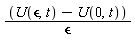 (U(`&epsilon;`, t)-U(0, t))/`&epsilon;`