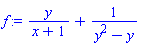 y/(x+1)+1/(y^2-y)