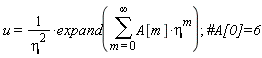 u = expand(sum(A[m]*eta^m, m = 0 .. infinity))/eta^2;