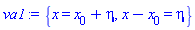 {x = x[0]+eta, x-x[0] = eta}
