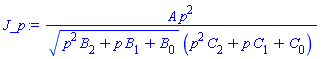 A*p^2/((p^2*B[2]+p*B[1]+B[0])^(1/2)*(p^2*C[2]+p*C[1]+C[0]))