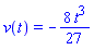 v(t) = -(8/27)*t^3