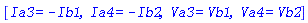 [Ia3 = -Ib1, Ia4 = -Ib2, Va3 = Vb1, Va4 = Vb2]