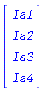 Vector[column]([[Ia1], [Ia2], [Ia3], [Ia4]])