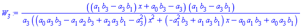 ((a[1]*b[3]-a[3]*b[1])*x+a[0]*b[3]-a[3])*(a[1]*b[3]-a[3]*b[1])/(a[3]*((a[0]*a[3]*b[3]-a[1]*a[2]*b[3]+a[2]*a[3]*b[1]-a[3]^2)*x^2+(-a[1]^2*b[3]+a[1]*a[3]*b[1])*x-a[0]*a[1]*b[3]+a[0]*a[3]*b[1]))