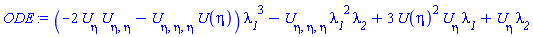 (-2*(diff(U(eta), eta))*(diff(diff(U(eta), eta), eta))-(diff(diff(diff(U(eta), eta), eta), eta))*U(eta))*lambda__1^3-(diff(diff(diff(U(eta), eta), eta), eta))*lambda__1^2*lambda__2+3*U(eta)^2*(diff(U(eta), eta))*lambda__1+(diff(U(eta), eta))*lambda__2
