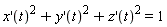 (D(x))(t)^2+(D(y))(t)^2+(D(z))(t)^2 = 1