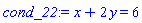 x+2*y = 6