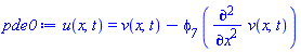 u(x, t) = v(x, t)-phi__7*(diff(diff(v(x, t), x), x))