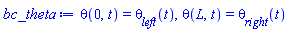 theta(0, t) = theta__left(t), theta(L, t) = theta__right(t)