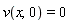 v(x, 0) = 0