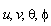 u, v, theta, phi