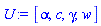 [alpha, c, gamma, w]