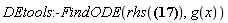 DEtools:-FindODE(rhs(g(x, y) = tan(2*x-y^(1/2))), g(x))