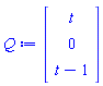 Vector(3, {(1) = t, (2) = 0, (3) = t-1})