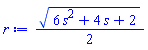 (1/2)*(6*s^2+4*s+2)^(1/2)