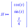 Vector(3, {(1) = cos(s), (2) = sin(s), (3) = (1/4)*s})