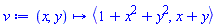 proc (x, y) options operator, arrow; `<,>`(1+x^2+y^2, x+y) end proc