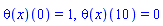 (theta(x))(0) = 1, (theta(x))(10) = 0