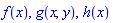 f(x), g(x, y), h(x)