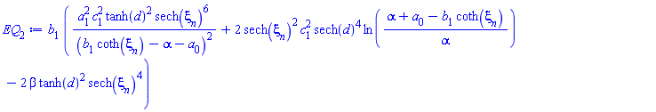 b[1]*(a[1]^2*c[1]^2*tanh(d)^2*sech(xi[n])^6/(b[1]*coth(xi[n])-alpha-a[0])^2+2*sech(xi[n])^2*c[1]^2*sech(d)^4*ln((alpha+a[0]-b[1]*coth(xi[n]))/alpha)-2*beta*tanh(d)^2*sech(xi[n])^4)