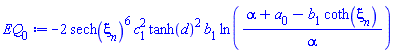 -2*sech(xi[n])^6*c[1]^2*tanh(d)^2*b[1]*ln((alpha+a[0]-b[1]*coth(xi[n]))/alpha)