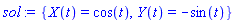 {X(t) = cos(t), Y(t) = -sin(t)}