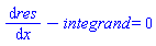 diff(res, x)-integrand = 0