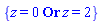 {Or(z = 0, z = 2)}