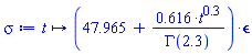 proc (t) options operator, arrow; (47.965+.616*t^.3/GAMMA(2.3))*epsilon end proc