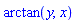 arctan(y, x)