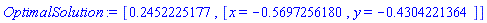 [.2452225177, [x = -.5697256180, y = -.4304221364]]