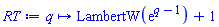 proc (q) options operator, arrow; LambertW(exp(q-1))+1 end proc