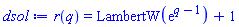 r(q) = LambertW(exp(q-1))+1