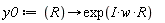 y0 := proc (R) options operator, arrow; exp(I*w*R) end proc