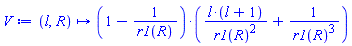 proc (l, R) options operator, arrow; (1-1/r1(R))*(l*(l+1)/r1(R)^2+1/r1(R)^3) end proc