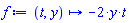 proc (t, y) options operator, arrow; -2*y*t end proc