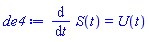 diff(S(t), t) = U(t)