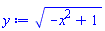 y := sqrt(-x^2+1)