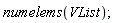 numelems(VList)
