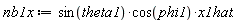 nb1x := sin(theta1)*cos(phi1)*x1hat