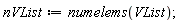 nVList := numelems(VList)