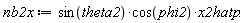 nb2x := sin(theta2)*cos(phi2)*x2hatp