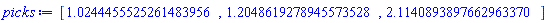 [1.0244455525261483956, 1.2048619278945573528, 2.1140893897662963370]