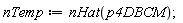 nTemp := nHat(p4DBCM)